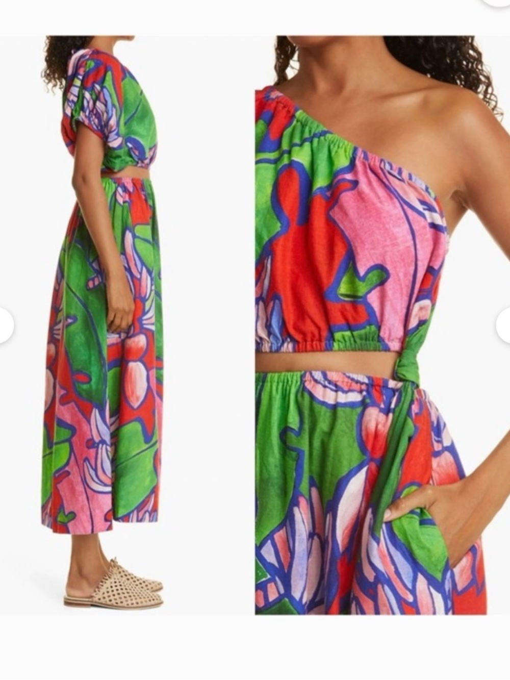 FARM Rio Red and Green Maxi Skirt